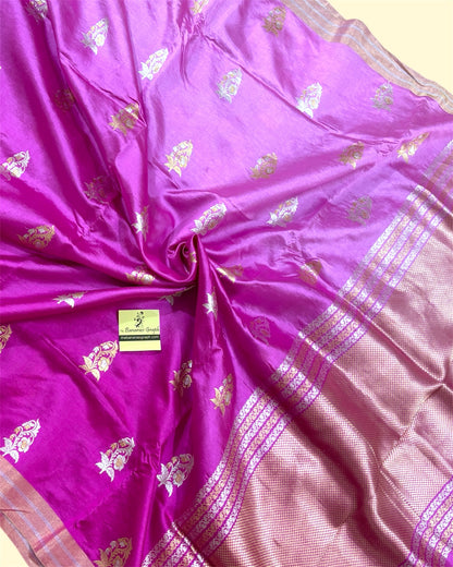 Dual Shade Pure Raw Mango Handloom Silk - Kadhua Motifs Sona Rupa Banarasi Saree
