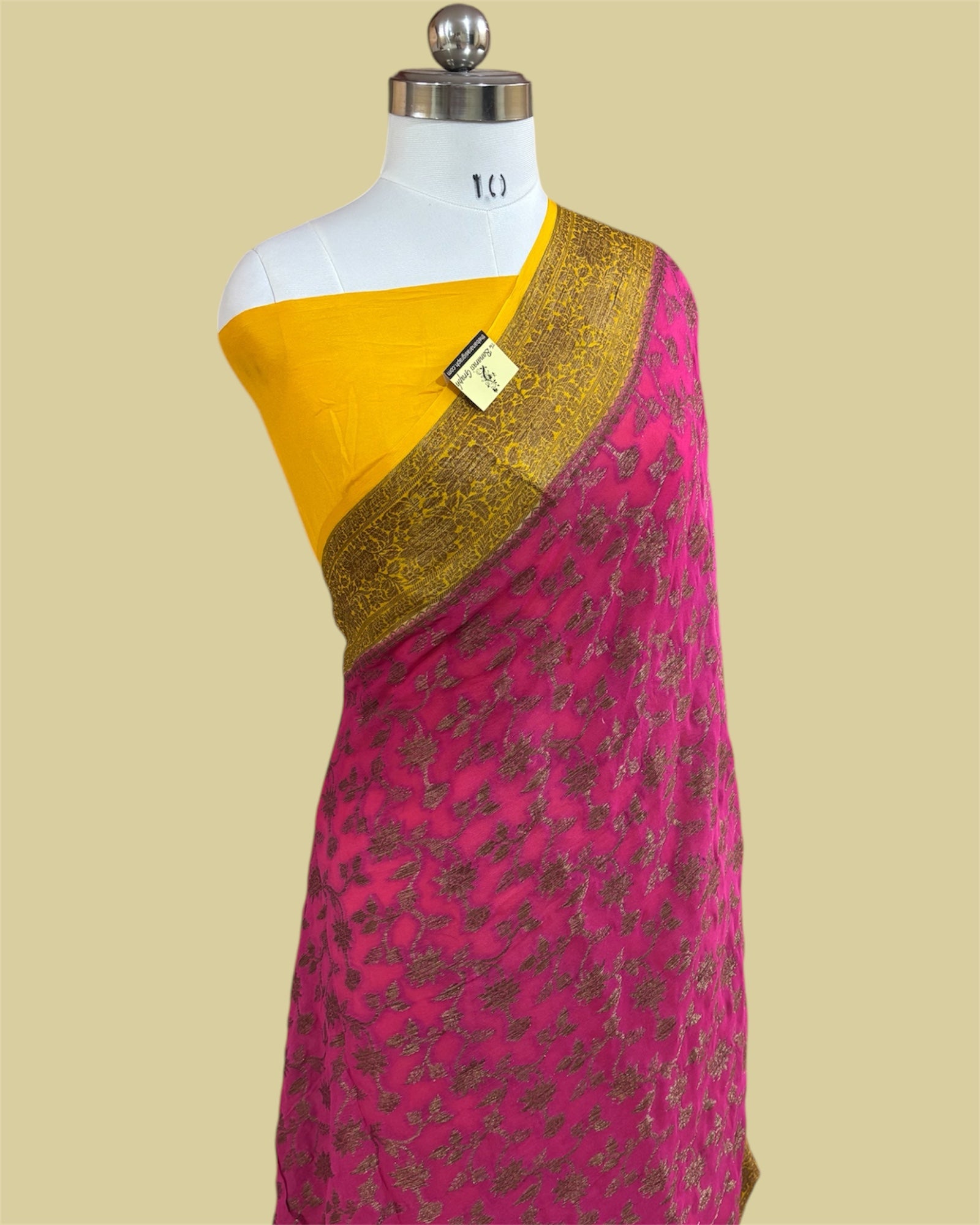 Pure Khaddi Chiffon Reshmi Zari - Banarasi Saree