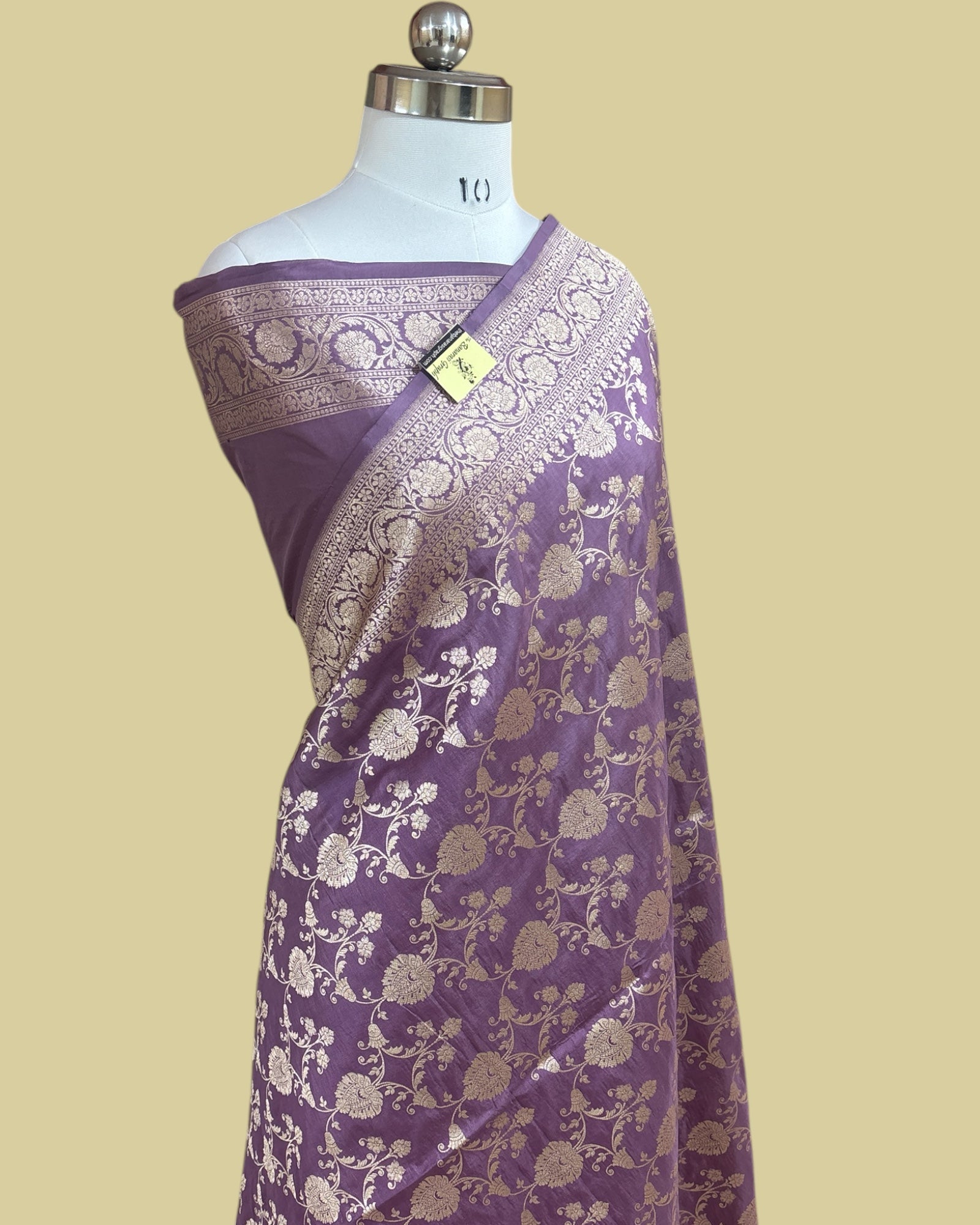 Purple Pure Katan Handloom Silk - All Over Jaal Work Banarasi Saree