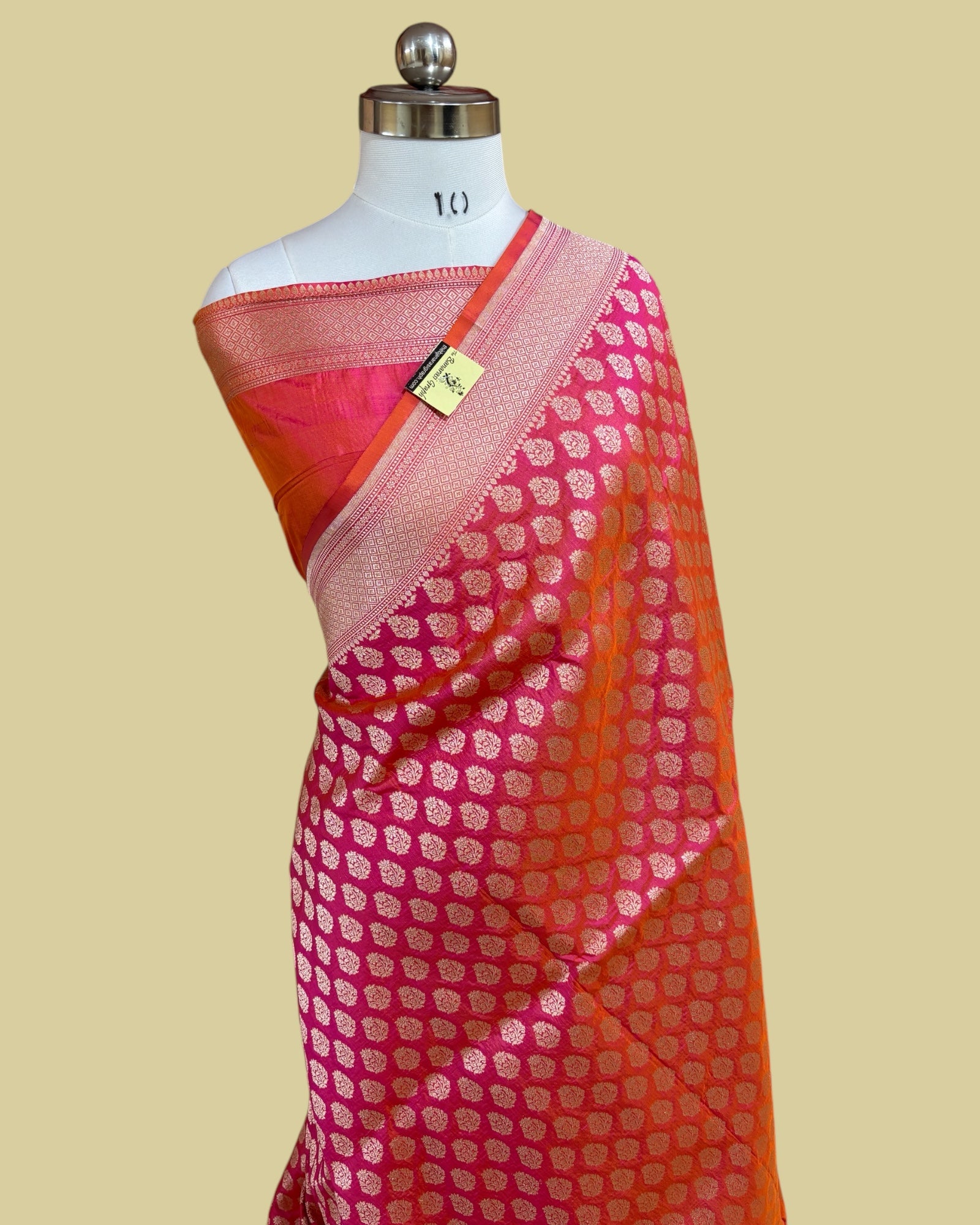 Pink Pure Katan Handloom Silk - All Over Booti Work Banarasi Saree