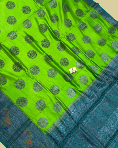 Green Pure Chiniya Silk - Banarasi Saree