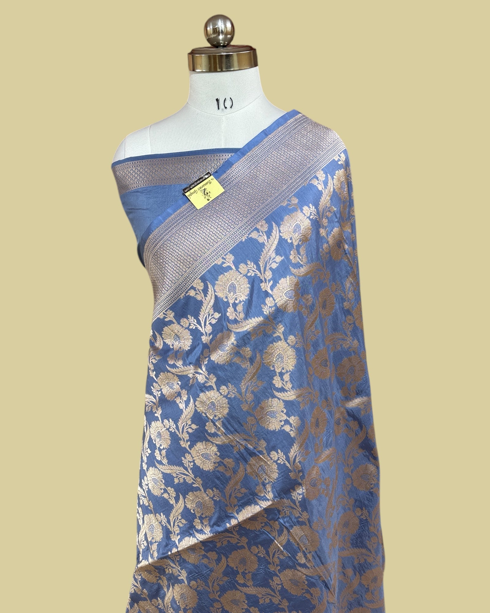 Grey Pure Katan Handloom Silk - All Over Jaal Work Banarasi Saree