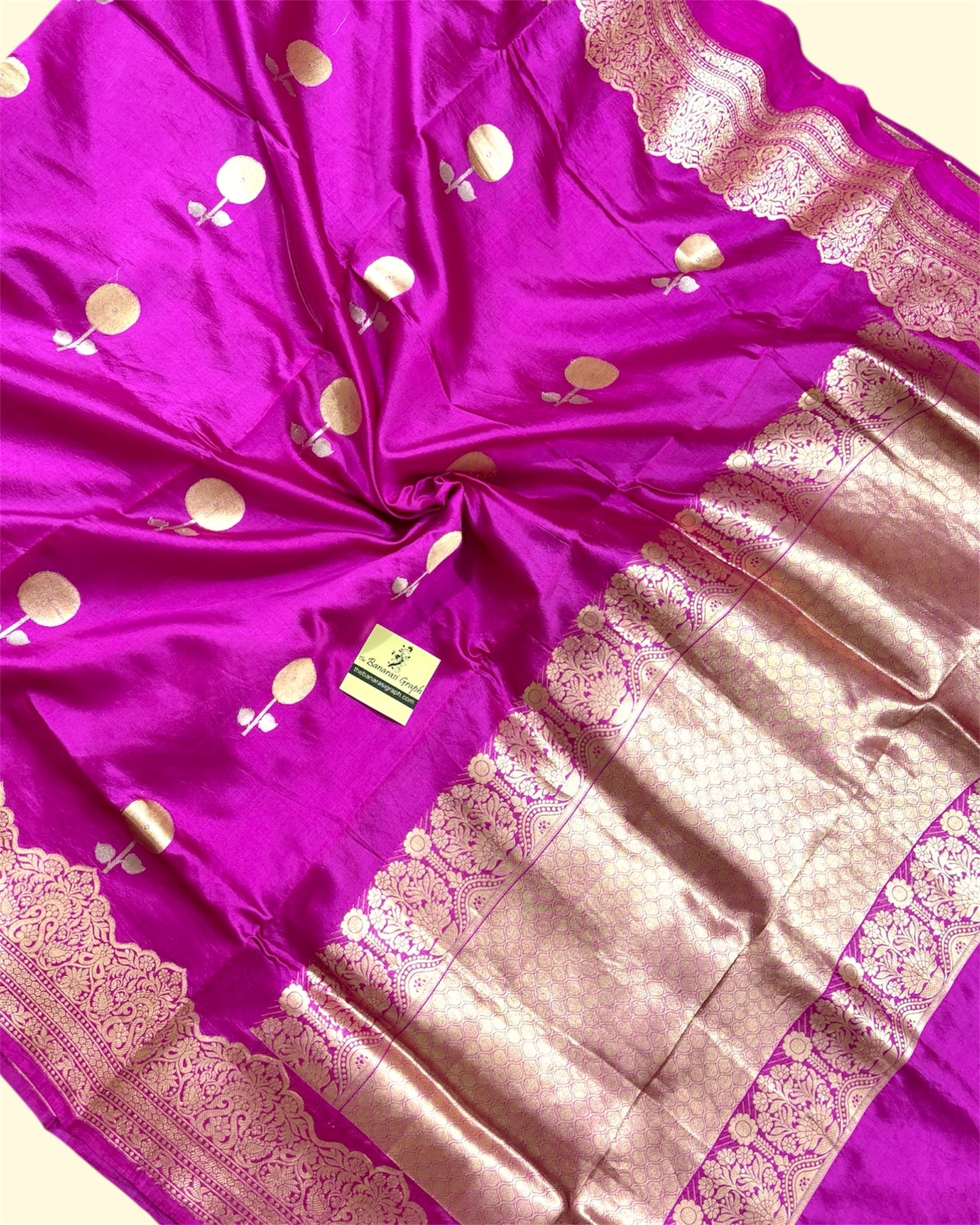 Pink Pure Raw Mango Handloom Silk - Kadhua Motifs Banarasi Saree