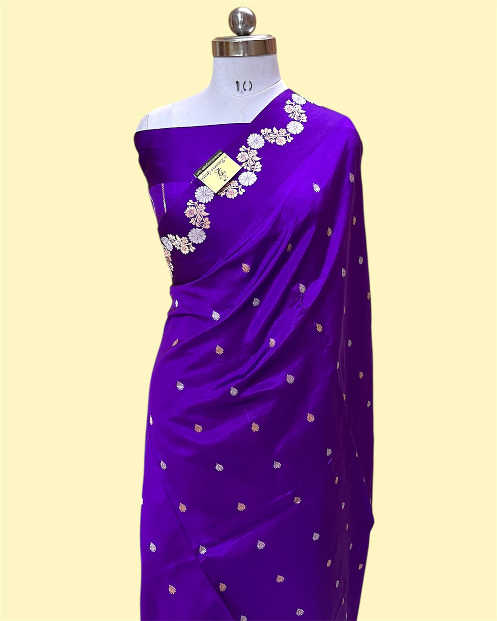 Pure Raw Mango Handloom Silk - Kadhua Motifs Banarasi Saree