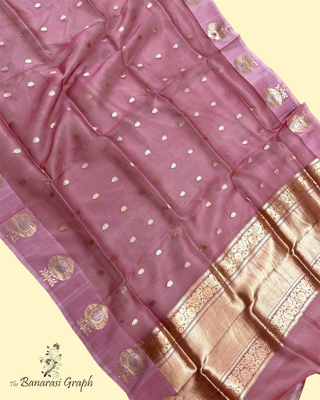 Pure Kora Handloom Silk - Kadhua Motifs Banarasi Saree