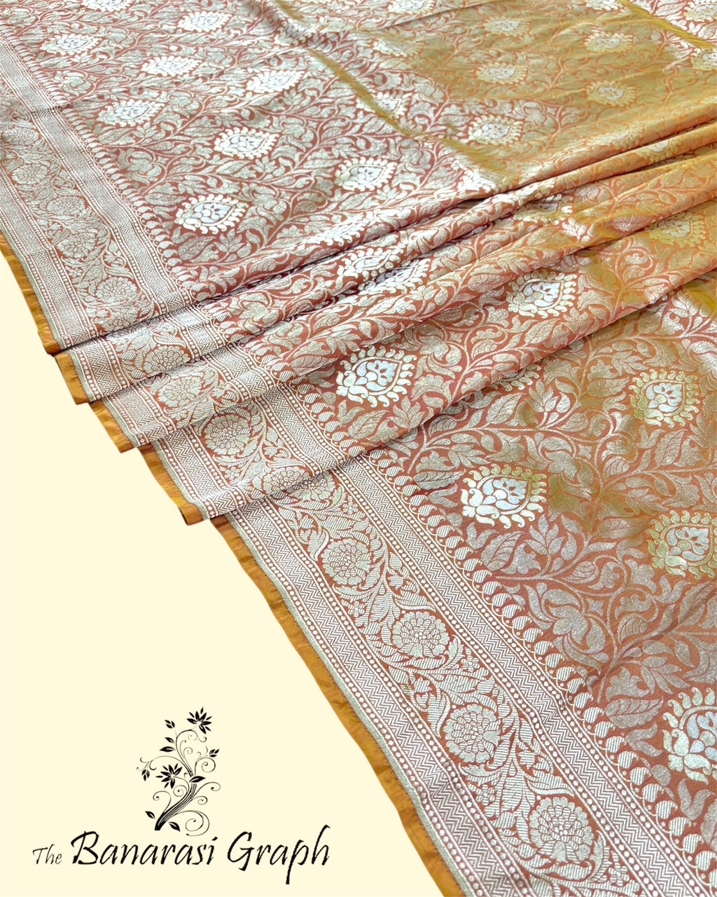 Pure Katan Handloom Silk - All Over Jaal Work with Meenakari Banarasi Saree