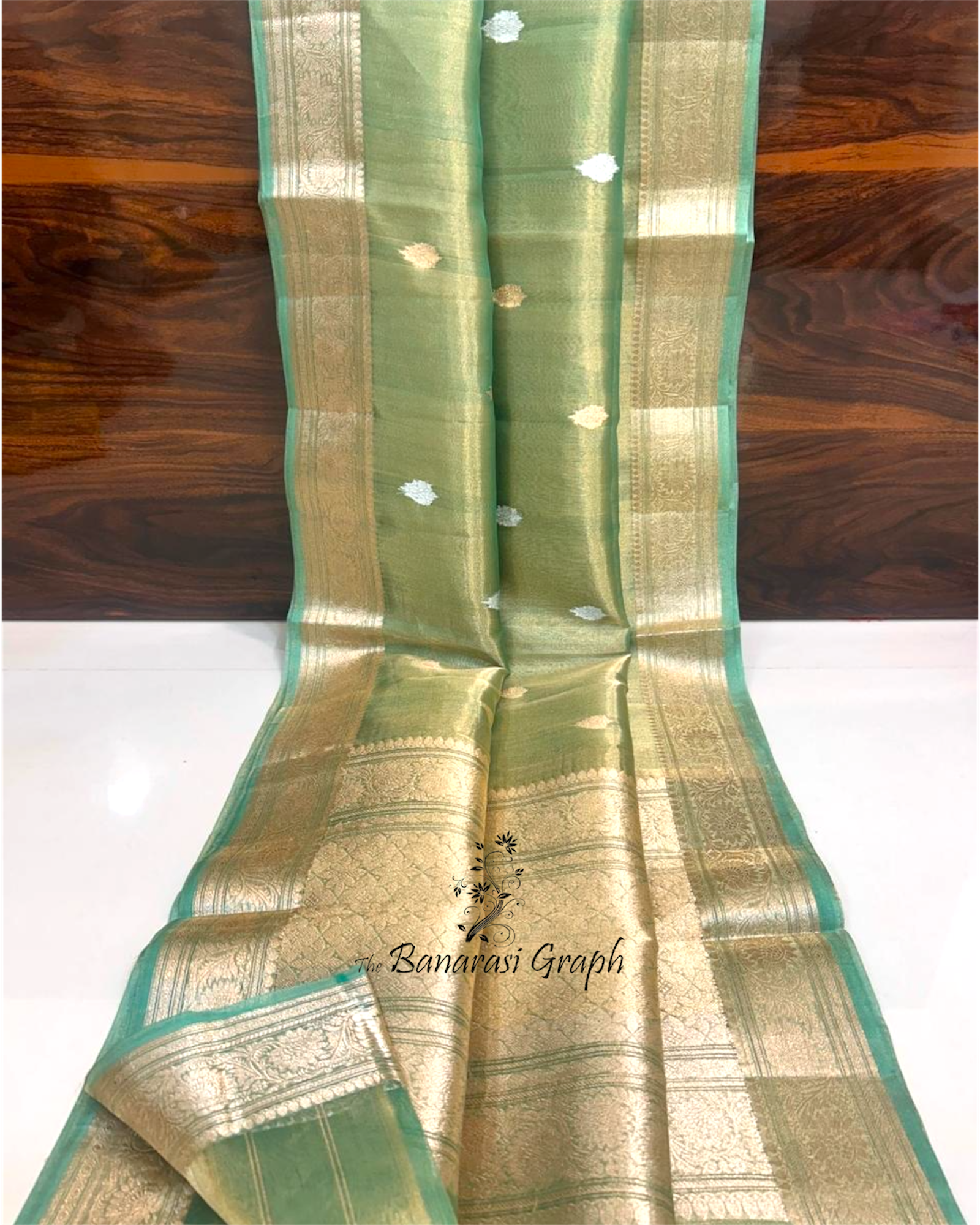 Pure Kora Tissue Handloom Silk - Kadhua Motifs Banarasi Saree