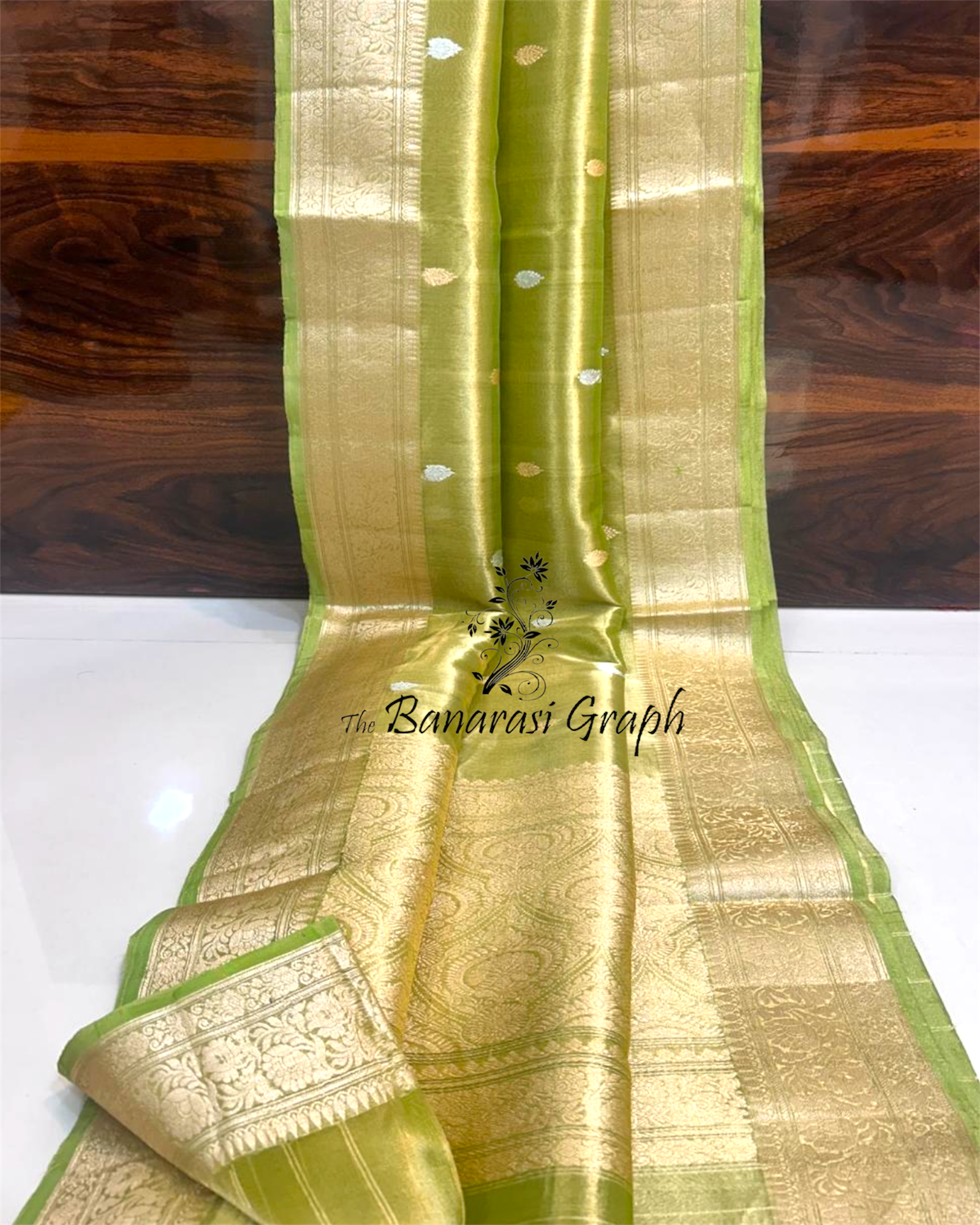 Pure Kora Tissue Handloom Silk - Kadhua Motifs Banarasi Saree