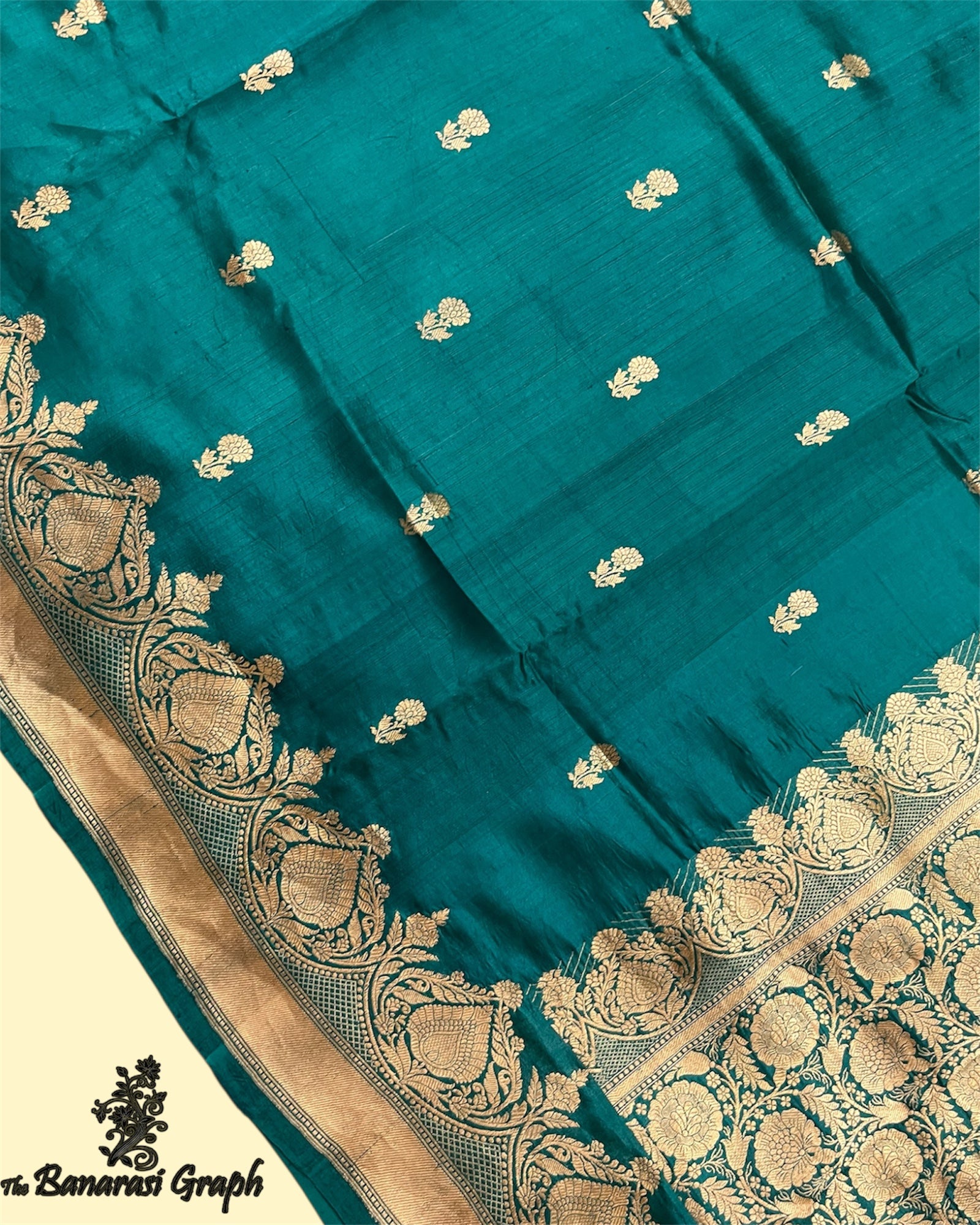 Pure Raw Mango Handloom Silk - Kadhua Motifs Banarasi Saree