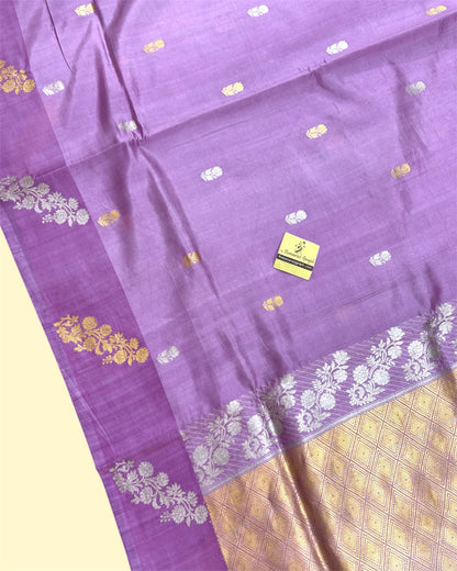 Pure Raw Mango Handloom Silk - Sona Rupa Kadhua Motifs Banarasi Saree