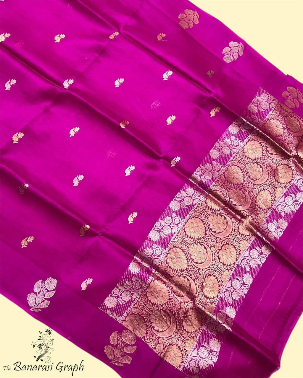 Pure Kora Handloom Silk - Kadhua Motifs Sona Rupa Banarasi Saree