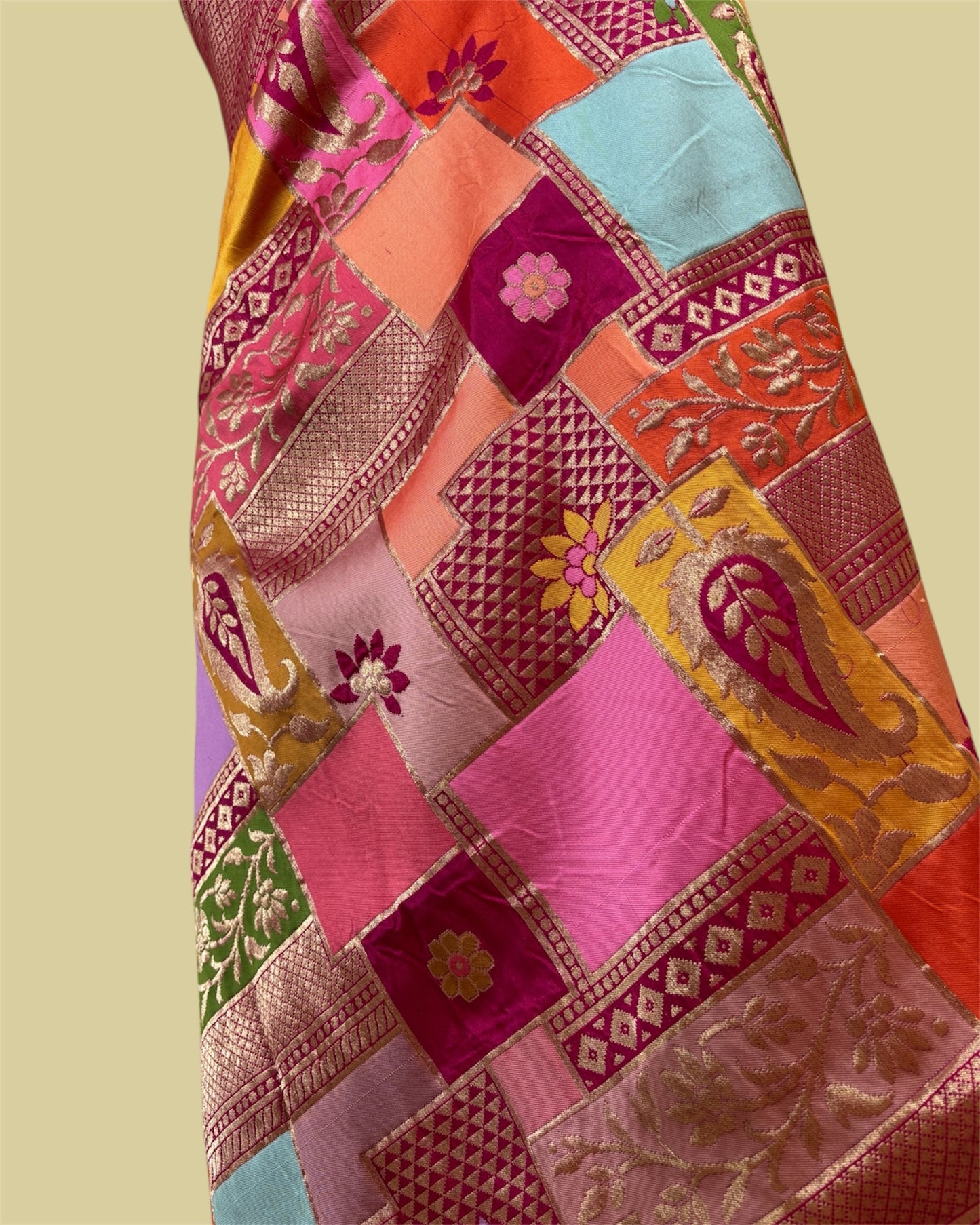 Ranghat Pure Katan Handloom Silk All Over Multi Colour Rangkat - Banarasi Saree