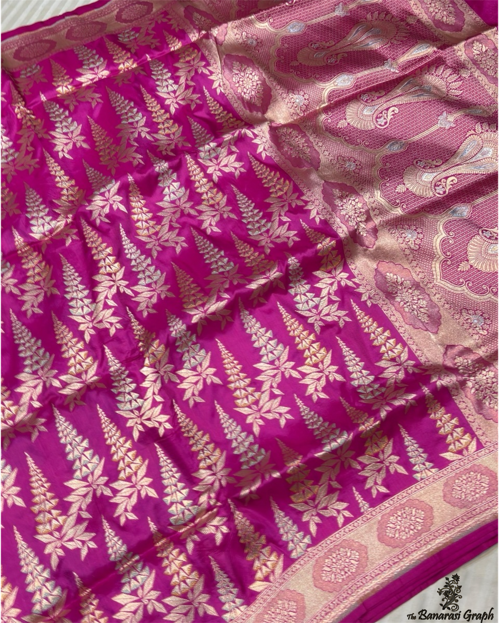 Pure Katan Handloom Silk - Jaal Work Sona Rupa with Meenakari Banarasi Saree