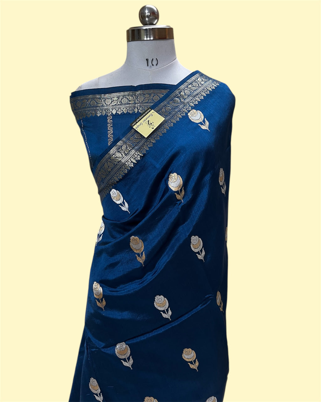 Pure Raw Mango Handloom Silk - Kadhua Motifs Sona Rupa Banarasi Saree