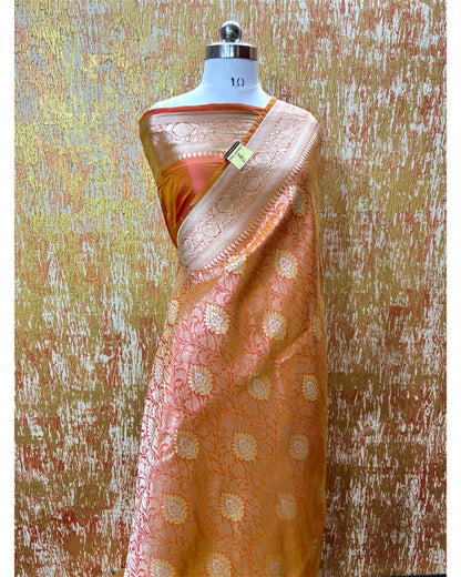 Pure Katan Handloom Silk - All Over Jaal Work with Meenakari Banarasi Saree