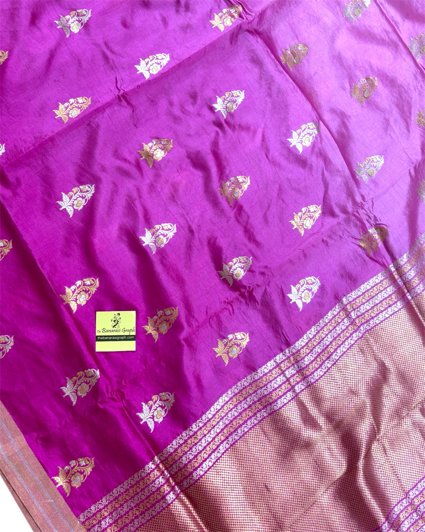Dual Shade Pure Raw Mango Handloom Silk - Kadhua Motifs Sona Rupa Banarasi Saree