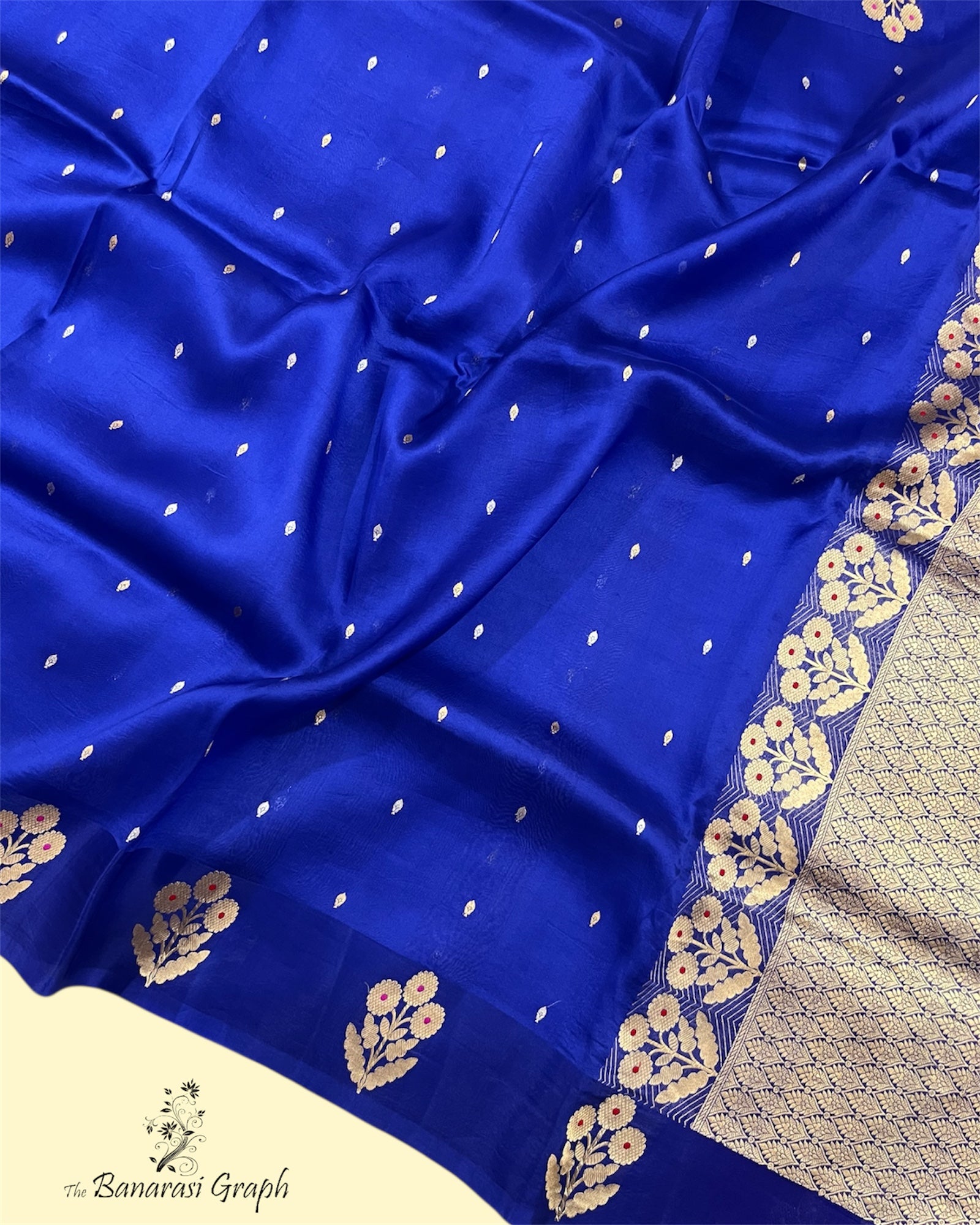 Pure Kora Handloom Silk - Kadhua Motifs with Meenakari Banarasi Saree