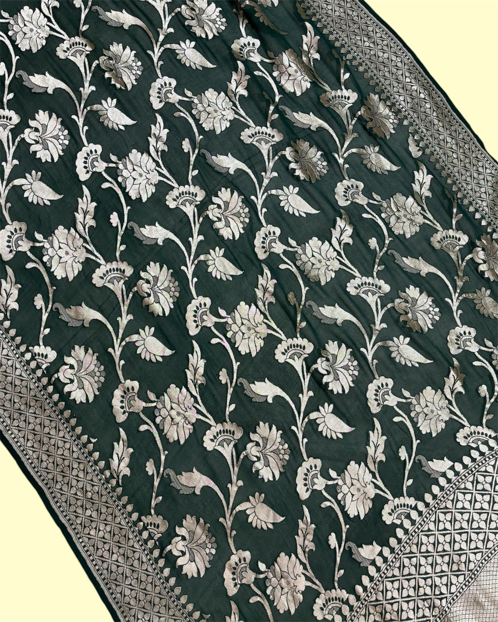 Khaddi Georgette Water Zari - All Over Jaal Work Pure Banarasi Saree