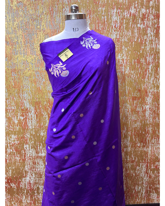 Pure Raw Mango Handloom Silk - Kadhua Motifs Sona Rupa Banarasi Saree