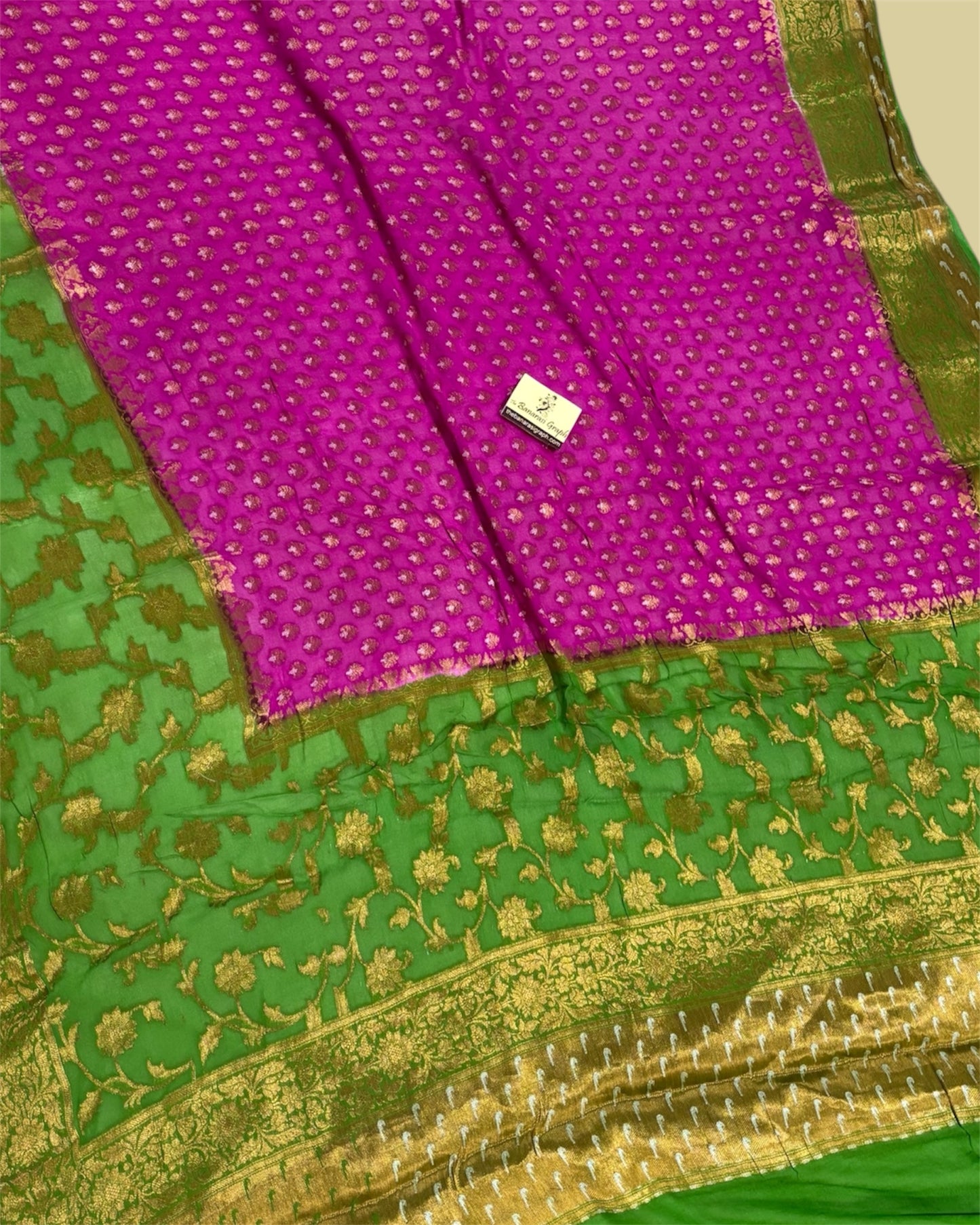 Pure Khaddi Chiffon Reshmi Zari - Banarasi Saree