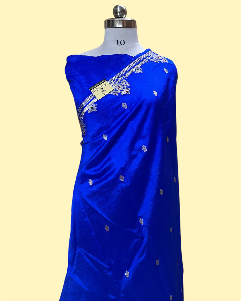 Pure Raw Mango Handloom Silk - Kadhua Motifs with Meenakari Banarasi Saree