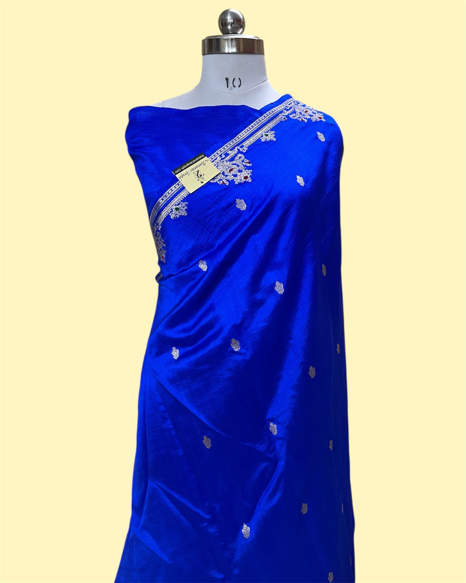 Pure Raw Mango Handloom Silk - Kadhua Motifs with Meenakari Banarasi Saree