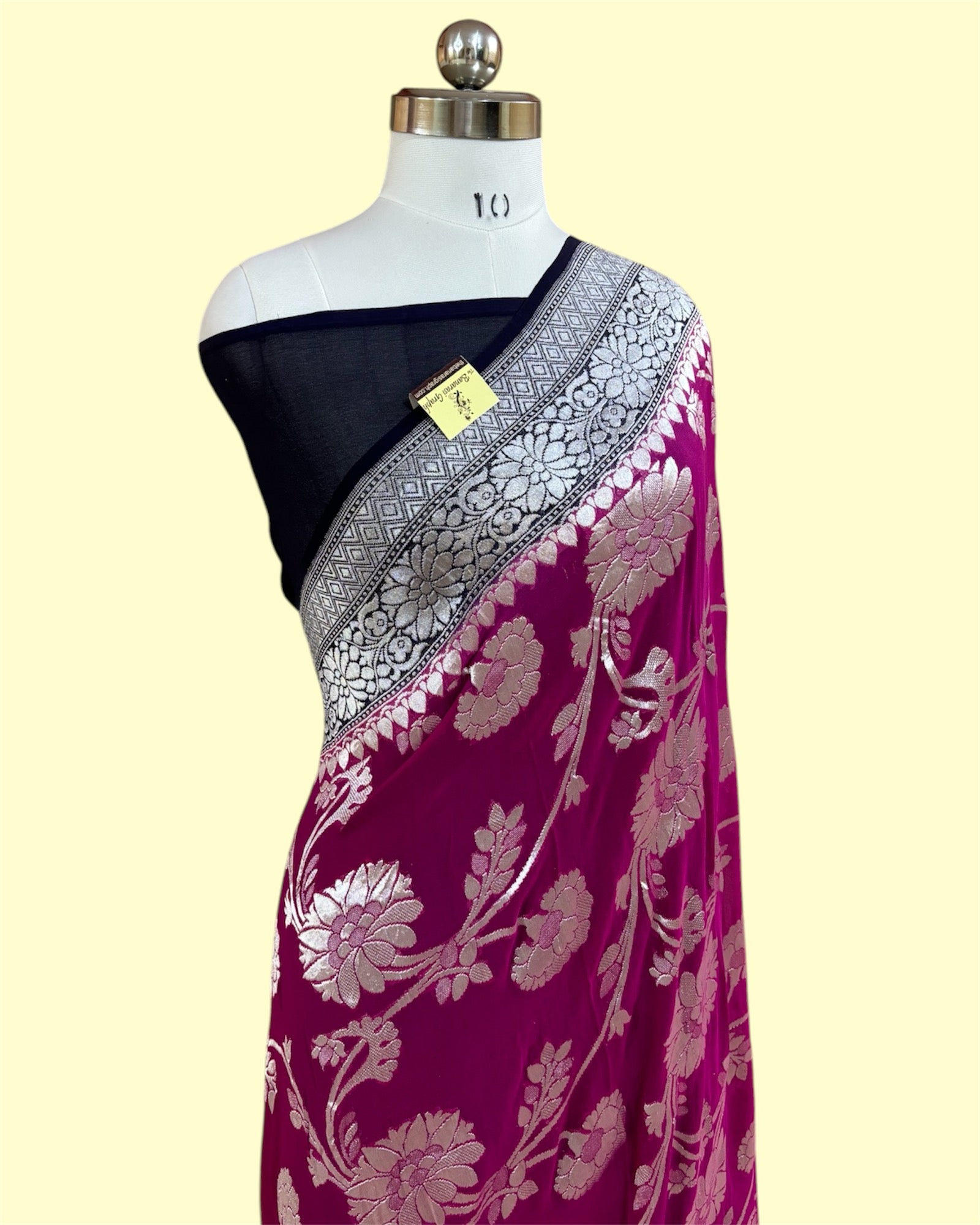 Khaddi Georgette Water Zari - All Over Jaal Work Pure Banarasi Saree