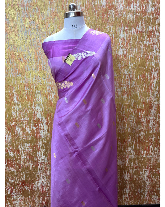 Pure Raw Mango Handloom Silk - Sona Rupa Kadhua Motifs Banarasi Saree