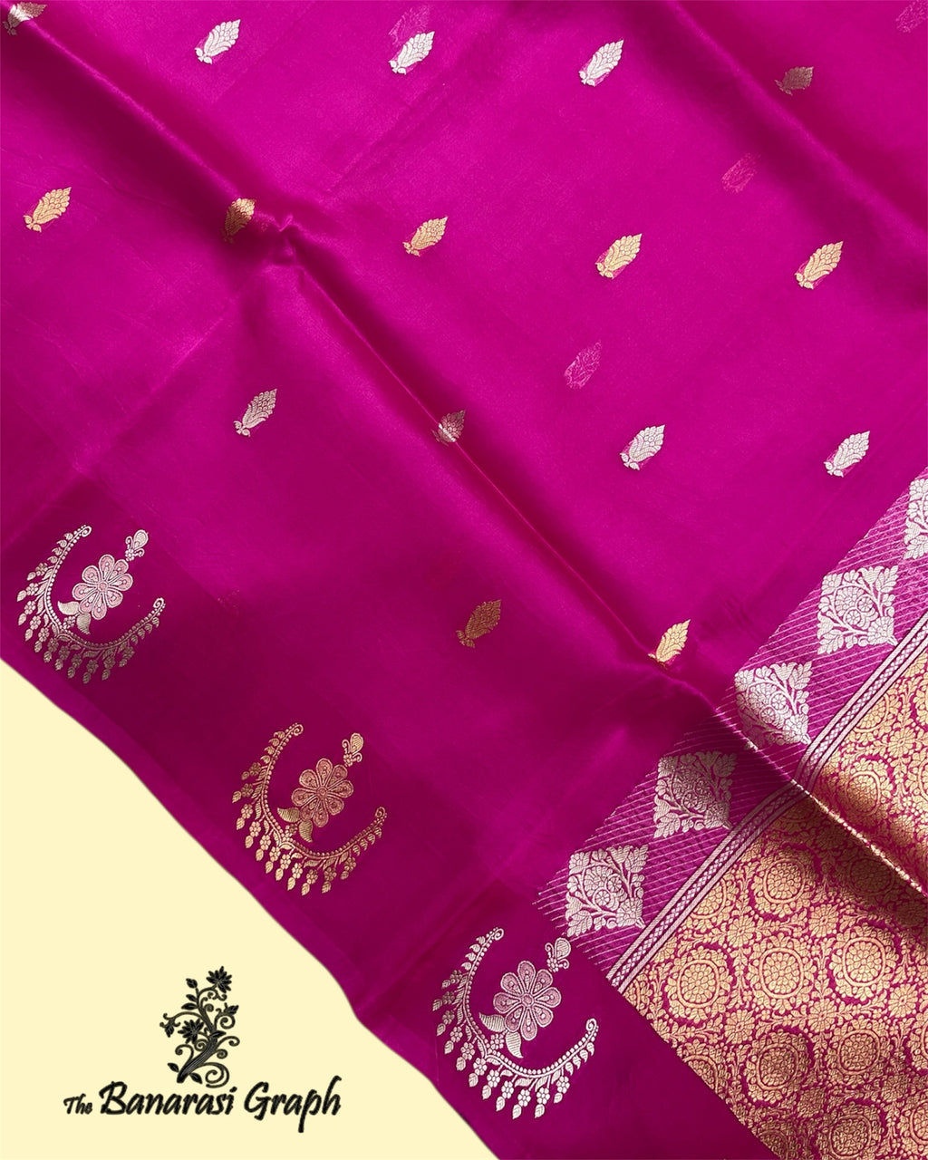 Pure Kora Handloom Silk - Kadhua Motifs Sona Rupa Banarasi Saree