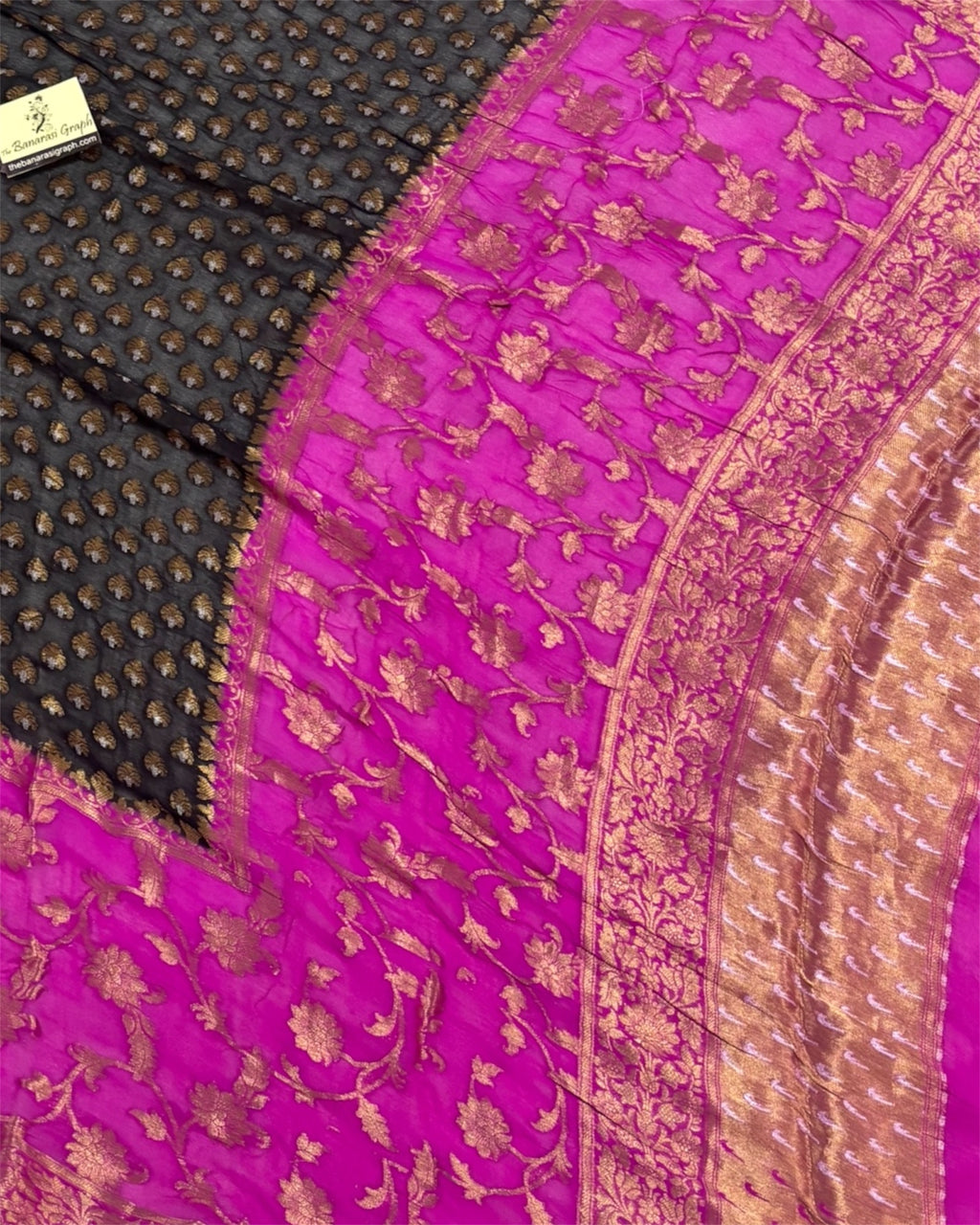 Pure Khaddi Chiffon Reshmi Zari-Banarasi Saree