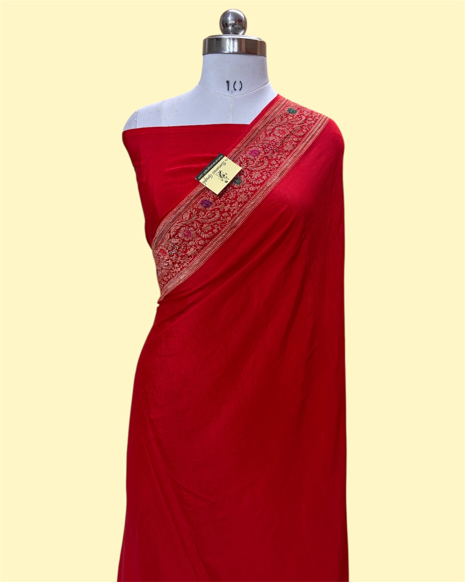 Pure Crape Katan Handloom Silk - Kadhua Motifs Banarasi Saree