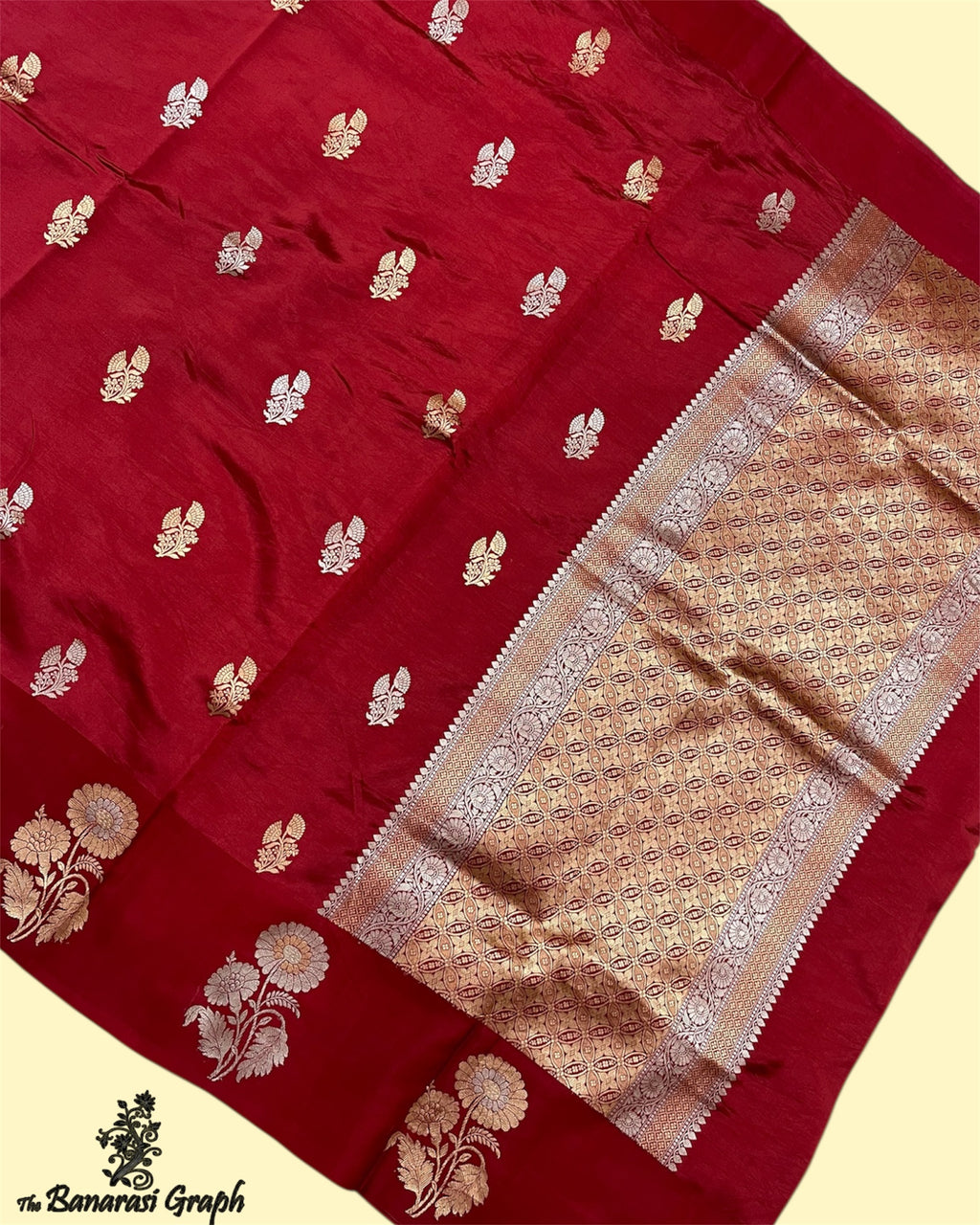 Pure Raw Mango Handloom Silk - Kadhua Motifs Banarasi Saree