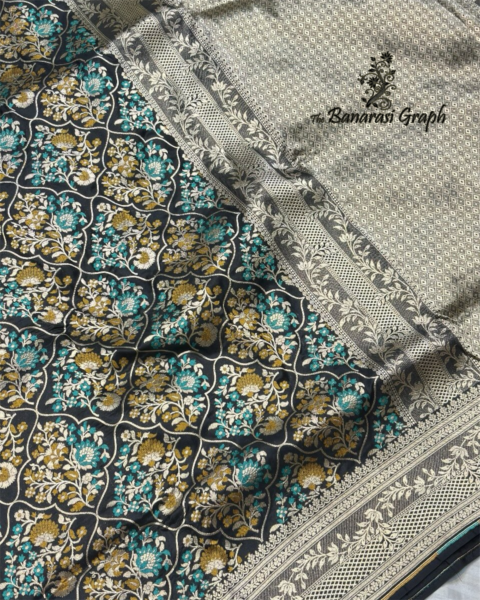 Pure Katan Handloom Silk - All Over Jaal with Meenakari Banarasi saree