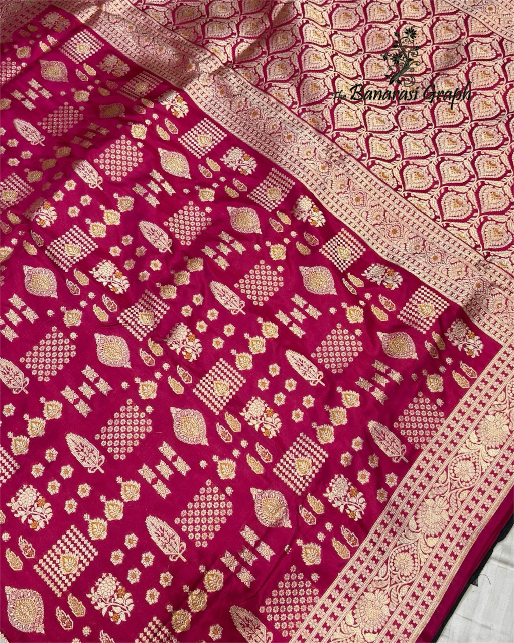 Pure Katan Handloom Silk - Jaal Work with Meenakari Banarasi Saree