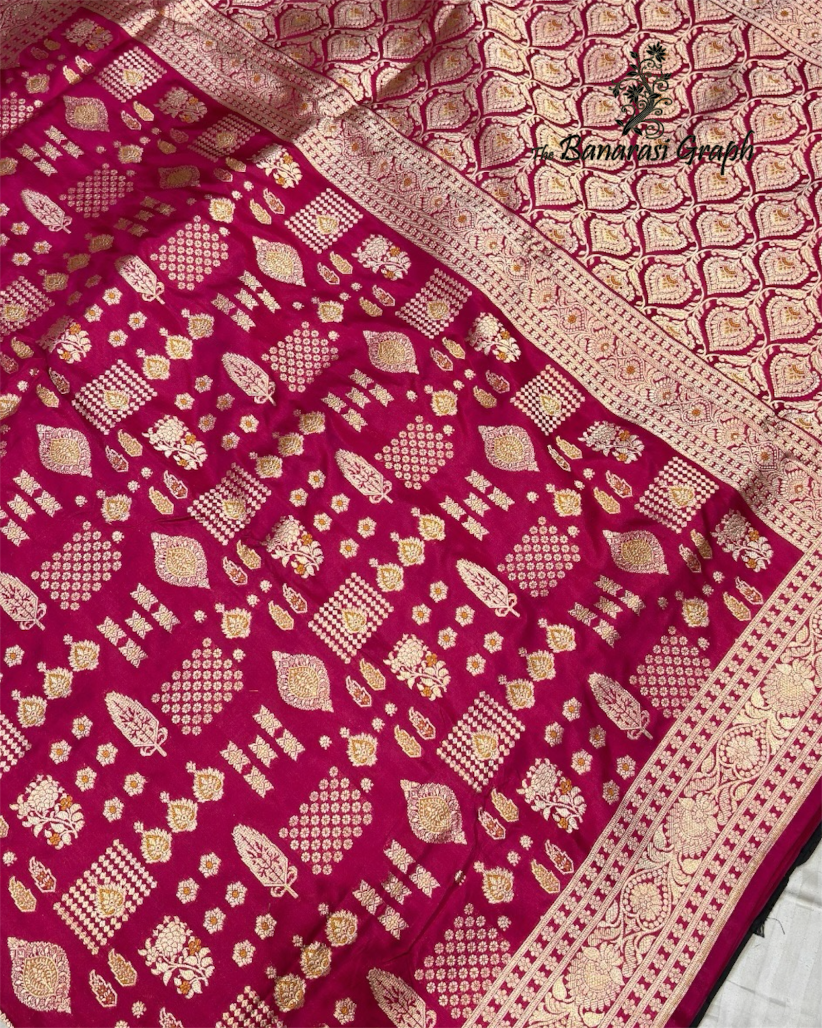 Pure Katan Handloom Silk - Jaal Work with Meenakari Banarasi Saree