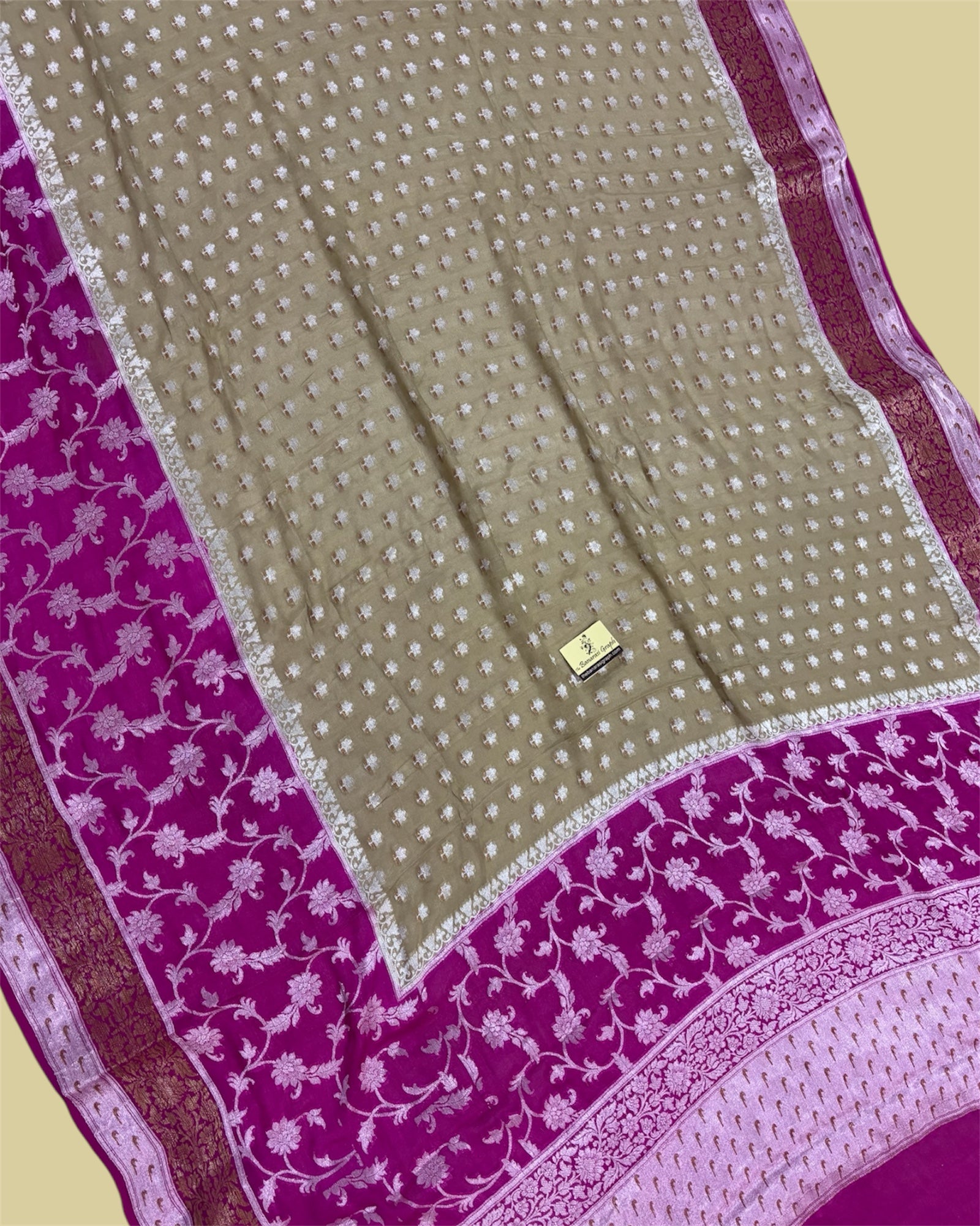 Pure Khaddi Chiffon Reshmi Zari - Banarasi Saree