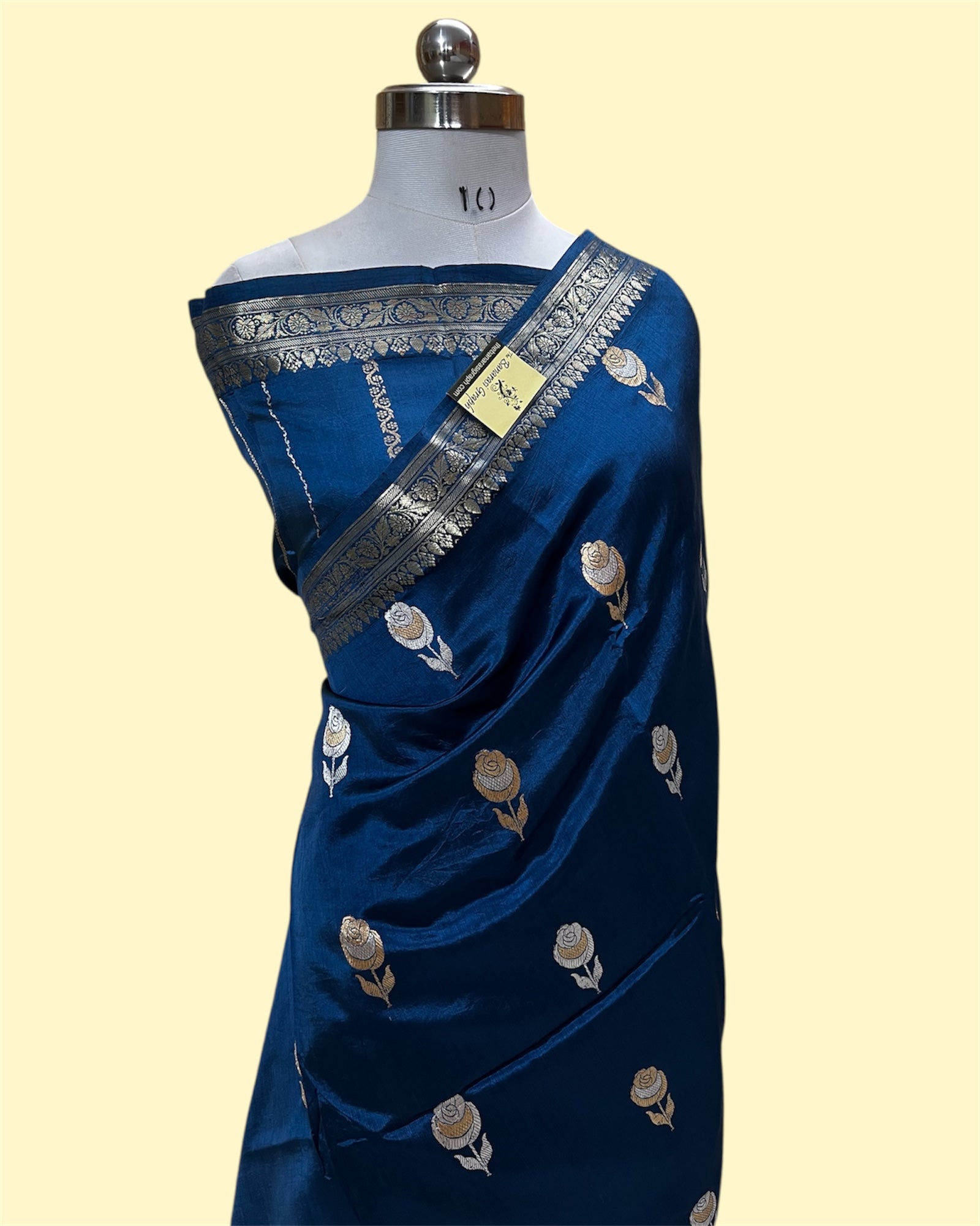 Pure Raw Mango Handloom Silk - Kadhua Motifs Sona Rupa Banarasi Saree