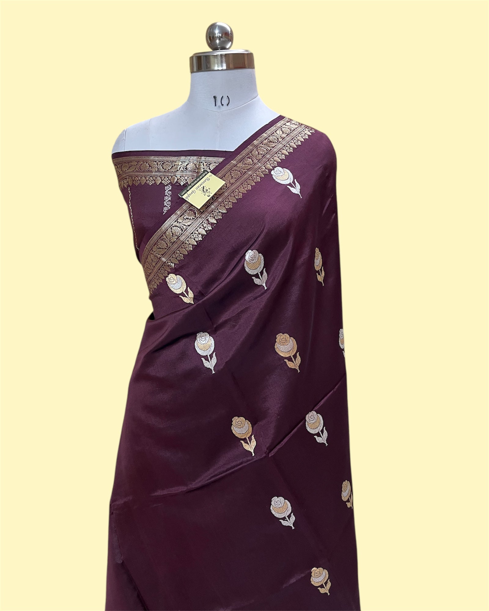 Pure Raw Mango Handloom Silk - Kadhua Motifs Sona Rupa Banarasi Saree