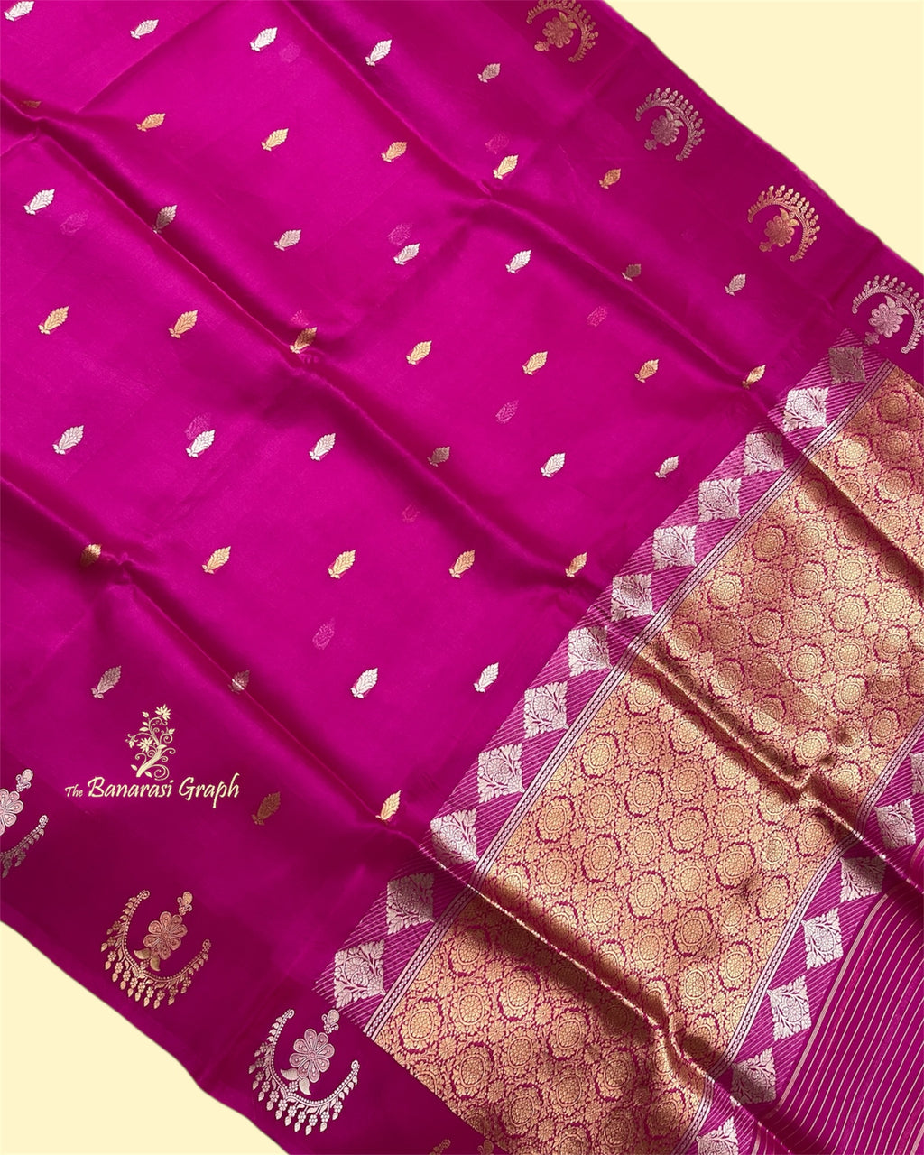 Pure Kora Handloom Silk - Kadhua Motifs Sona Rupa Banarasi Saree
