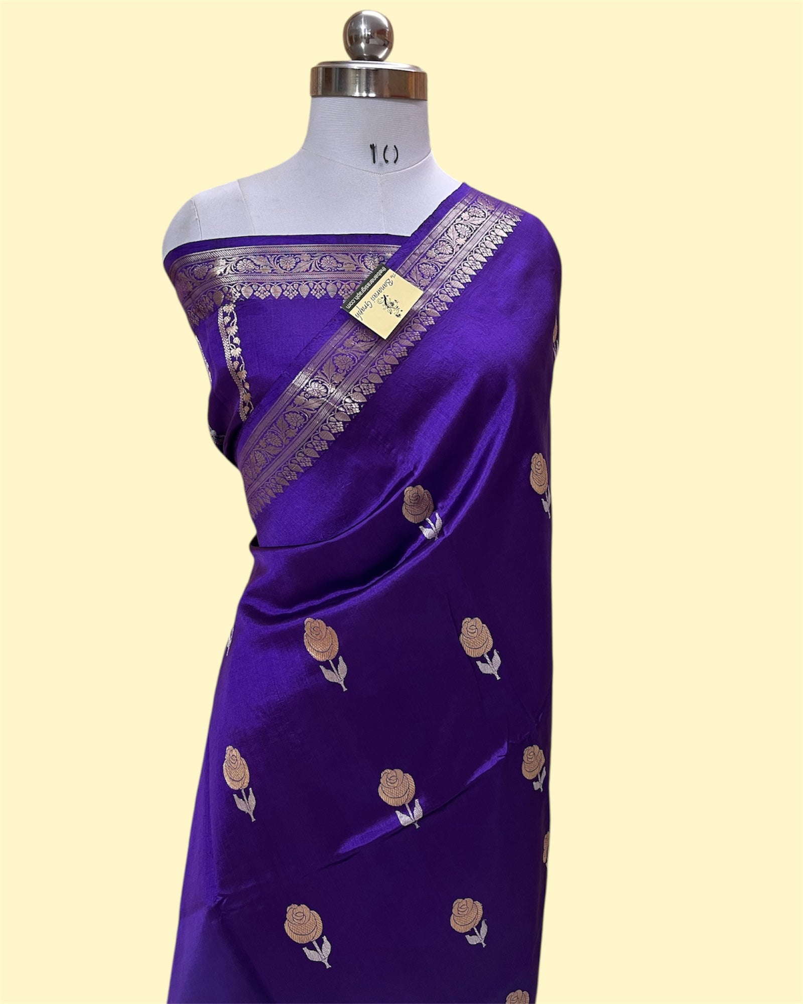 Pure Raw Mango Handloom Silk - Kadhua Motifs Sona Rupa Banarasi Saree