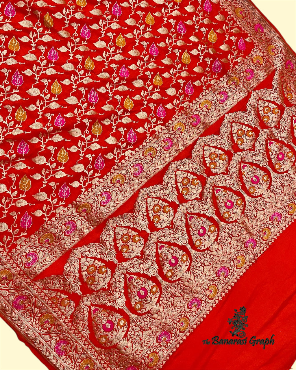 Premium Mashru Silk - All Over Jaal Work with Meenakari Banarasi Saree