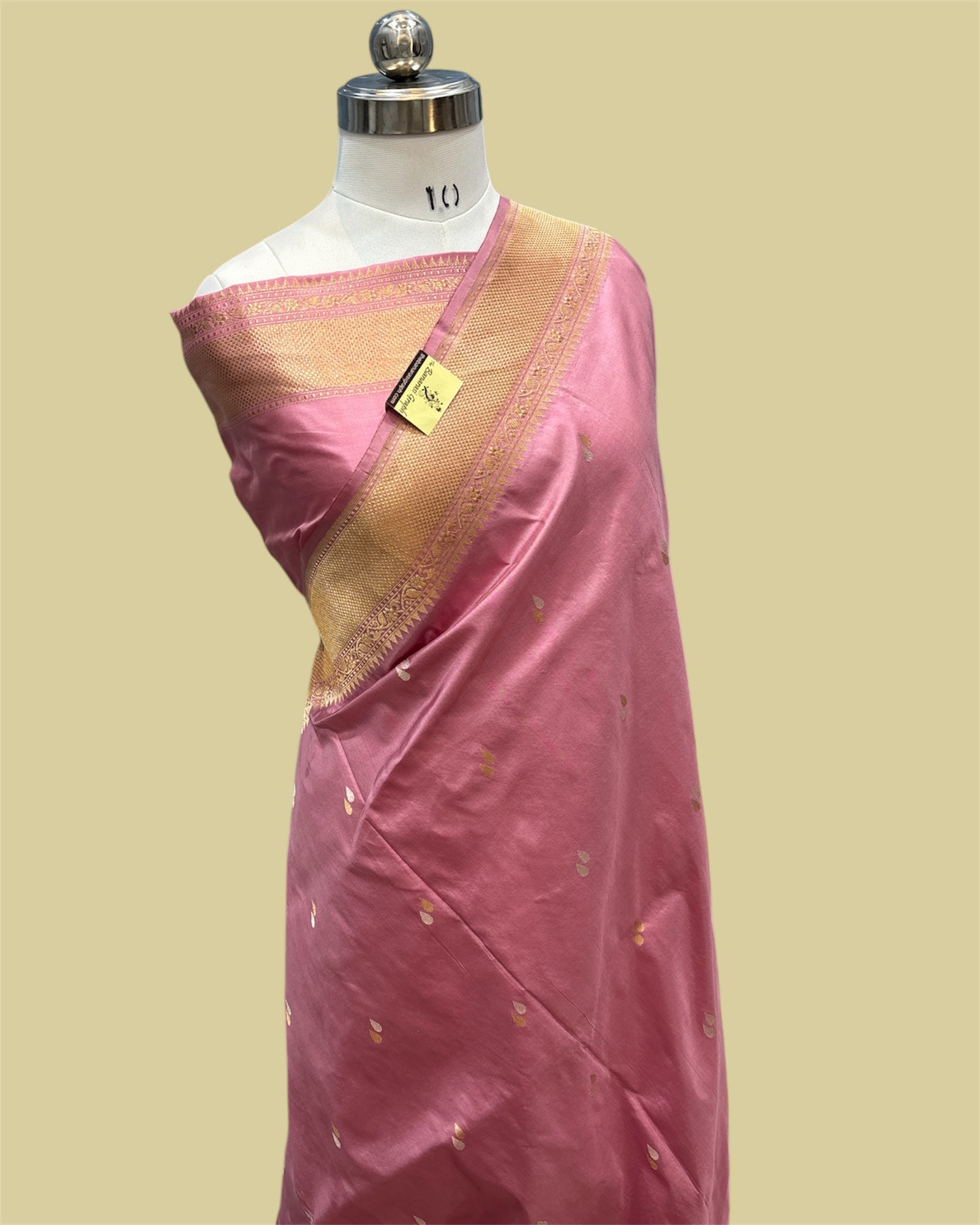 Pink Pure Katan Handloom Silk Kadhua Motifs with Meenakari - Banarasi Saree
