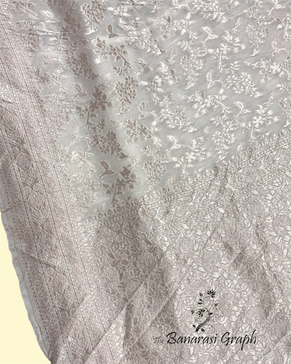 Pure Khaddi Chiffon Georgette - Water Zari All Over Jaal Work Banarasi Saree