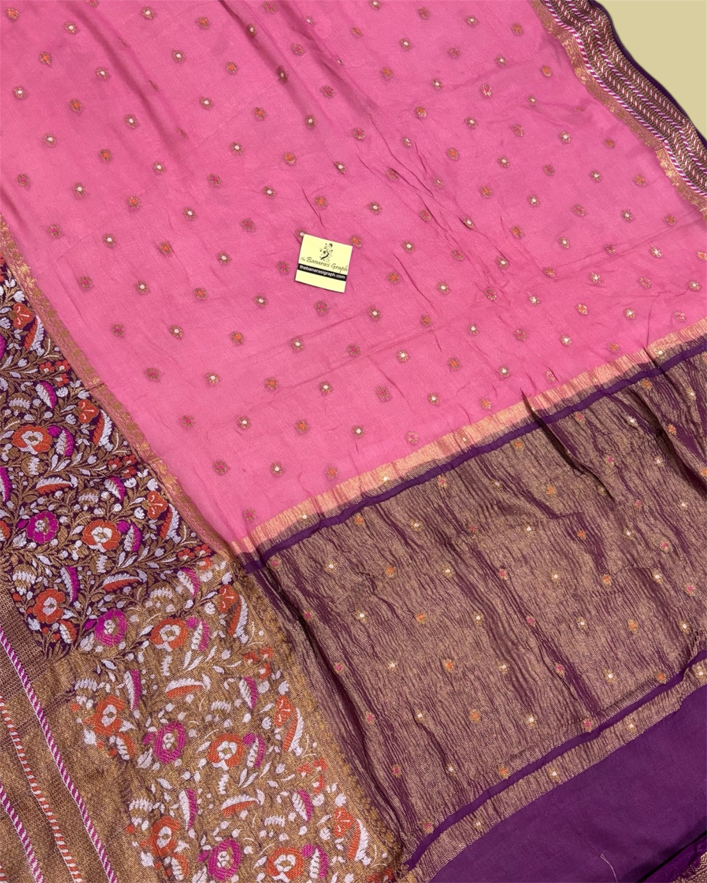 Pure Khaddi Chiffon Reshmi Zari - Banarasi Saree