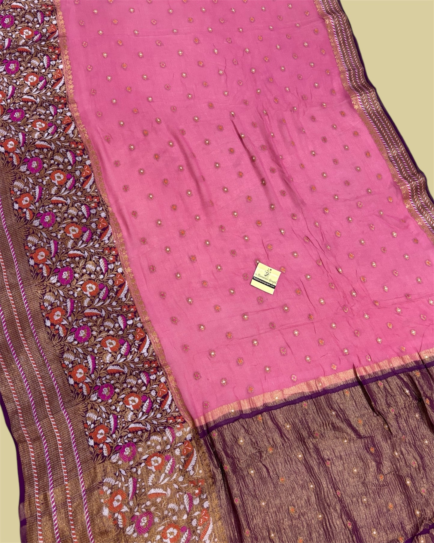 Pure Khaddi Chiffon Reshmi Zari - Banarasi Saree