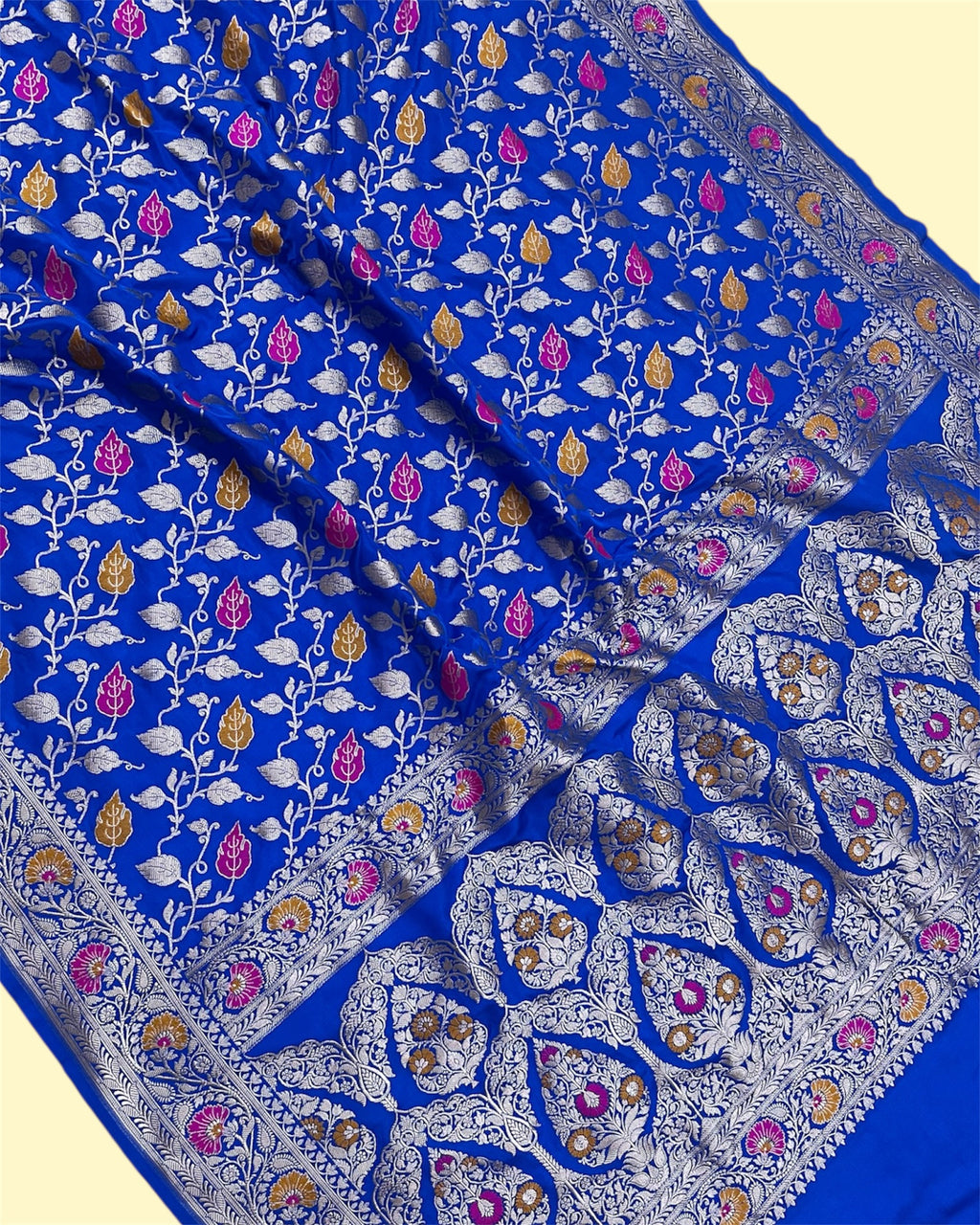 Premium Mashru Silk - All Over Jaal Work with Meenakari Banarasi Saree