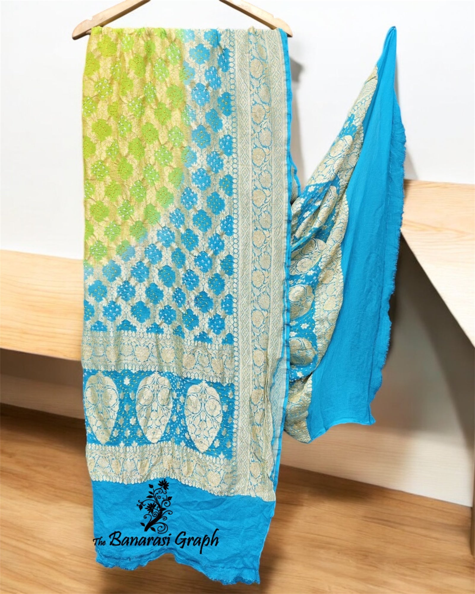 Dual Shade Pure Georgette Bhandej Banarasi Dupatta
