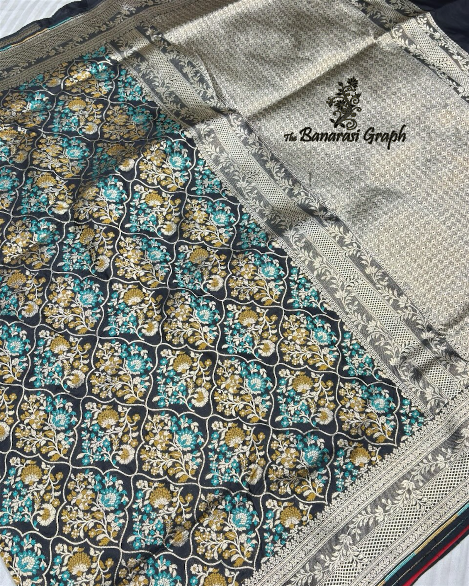 Pure Katan Handloom Silk - All Over Jaal with Meenakari Banarasi saree