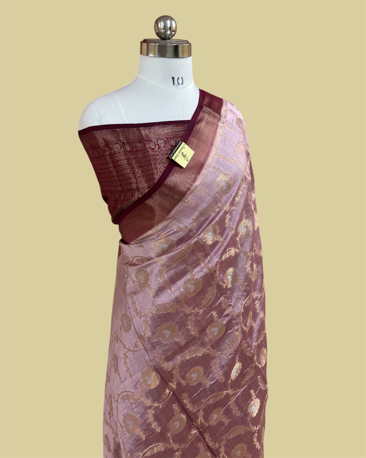 Peach Pure Chiniya Silk - All Over Jaal Work Banarasi Saree