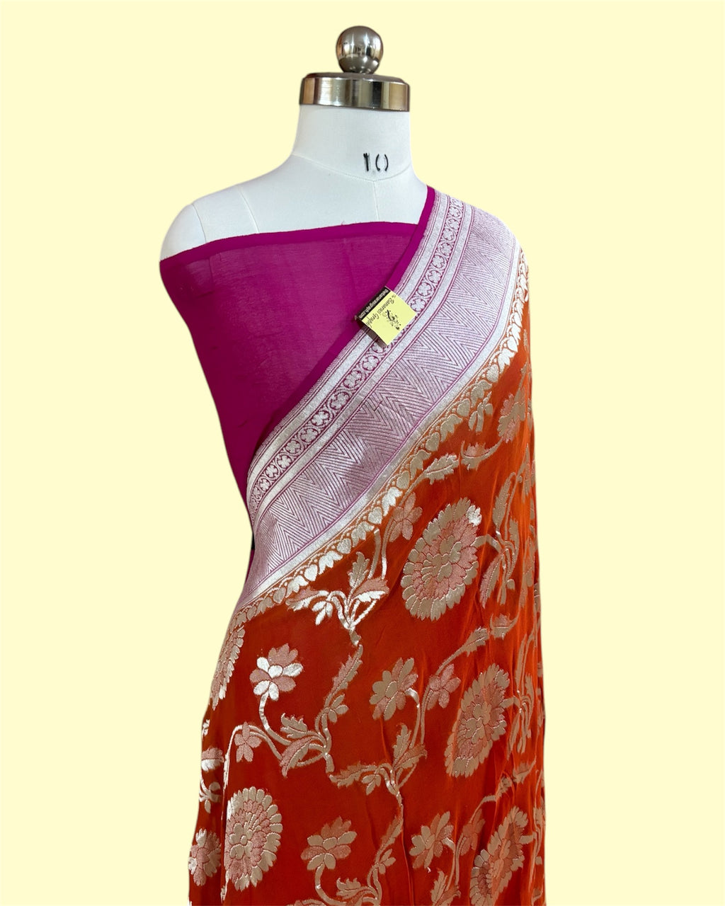 Khaddi Georgette Water Zari - All Over Jaal Work Pure Banarasi Saree